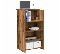 vidaXL Bureau de réception Vieux Bois 55x50x103,5 cm Bois d'ingénierie, comptoir de réception, réception de Salon, comptoir de Bar de réception