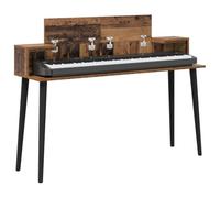 vidaXL Bureau de Studio Bois Ancien 152 x 36 x 19,5 cm, Bureau de Musique Moderne, rectangulaire, pour Musiciens, Espace créatif, Meuble de Production à la Maison