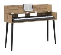 vidaXL Bureau de Studio Chêne Artisanal 110 x 40 x 19,5 cm, Bureau Moderne rectangulaire pour la Musique, l'enregistrement, et Les espaces créatifs, en Bois, Pratique