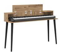 vidaXL Bureau de Studio Chêne Artisanal 130 x 36 x 19,5 cm, Bureau de Musique Moderne, rectangulaire, pour Musiciens, Espace créatif, Meuble de Production à la Maison
