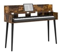 vidaXL Bureau de Studio Chêne fumé 130 x 40 x 19,5 cm, Bureau Moderne rectangulaire pour la Musique, l'enregistrement, et Les espaces créatifs, en Bois, Pratique