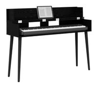 vidaXL Bureau de Studio Chêne Noir 110 x 40 x 19,5 cm, Bureau Moderne rectangulaire pour la Musique, l'enregistrement, et Les espaces créatifs, en Bois, Pratique