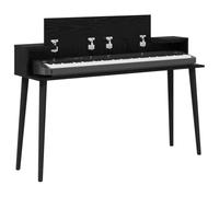 vidaXL Bureau de Studio Chêne Noir 130 x 36 x 19,5 cm, Bureau de Musique Moderne, rectangulaire, pour Musiciens, Espace créatif, Meuble de Production à la Maison