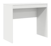 vidaXL Bureau Blanc 90 x 40 x 76 cm Bois d'ingénierie, Bureau compact, moderne, rectangulaire, durable, avec beaucoup de rangement, idéal pour étudiants, pratique!