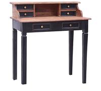 vidaXL Bureau d'écriture et tiroirs 90x50x101 cm Bois Massif d'acajou