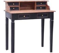 Bureau d'Écriture avec Tiroirs Table d' Ordinateur Bois Massif d'Acajou vidaXL