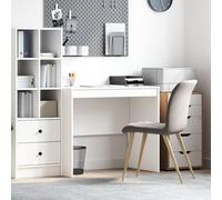 vidaXL Bureau d'ordi en bois d'ingénierie blanc 90 x 50 x 76 cm - Solide