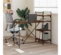 vidaXL Bureau d'ordinateur avec étagères chêne marron 120x47x109 cm Marron G