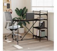 vidaXL Bureau d'ordinateur avec étagères noir 120x47x109 cm