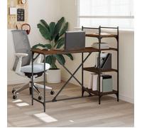 vidaXL Bureau d'ordinateur 836217 avec étagères chêne marron 120x47x109 cm
