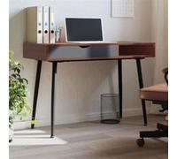 vidaXL Bureau d'Ordinateur avec Tiroir, Table d'Étude avec Rangement, Bureau d'Écriture, Table de Travail Intérieur, Moderne, Marron