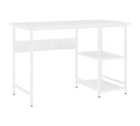 vidaXL Bureau d'Ordinateur Table Informatique Meuble de Travail Bureau d'Ecriture Table d'Ordinateur Intérieur Blanc 105x55x72 cm MDF et Métal