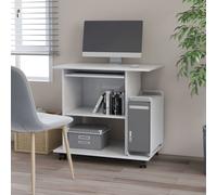 Vidaxl Bureau D'ordinateur Blanc 80x50x75 Cm Bois D'ingénierie Blanc