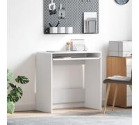 Vidaxl Bureau D'ordinateur Blanc Bois D'ingénierie Compact Organisateurs Blanc