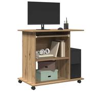 vidaXL Bureau d'ordinateur chêne artisanal 80x50x75 cm bois d'ingénierie Marron 856053