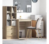 vidaXL Bureau Chêne Sonoma 60 x 50 x 76 cm, Bureau moderne pour le salon, compact, résistant, écriture minimaliste pour étudiants et enfants