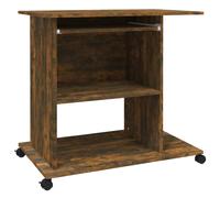 Vidaxl Bureau D'ordinateur Chêne Fumé 80x50x75 Cm Bois D'ingénierie Marron