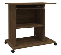 Vidaxl Bureau D'ordinateur Chêne Marron 80x50x75 Cm Bois D'ingénierie Marron