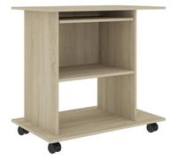 vidaXL Bureau d'ordinateur Chêne Sonoma, bois d'ingénierie 80x50x75 cm