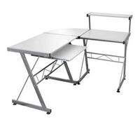 vidaXL Bureau d'ordinateur d'angle Blanc 132x112x99 cm Bois ingénierie