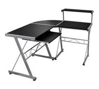 vidaXL Bureau d'ordinateur d'angle Noir 132x112x99cm Bois d'ingénierie Noir G