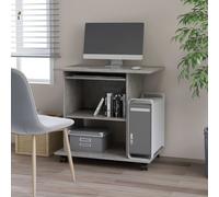 Vidaxl Bureau D'ordinateur Gris Béton 80x50x75 Cm Bois D'ingénierie Gris