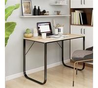 Bureau d'Ordinateur Blanc et Chêne 110x60x73 cm Aggloméré Informatique vidaXL