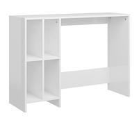 vidaXL Bureau d'Ordinateur Portable, Table d'Écriture, Table d'Ordinateur, Bureau d'Étude, Meuble de Salon, Blanc Brillant Bois d'Ingénierie