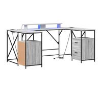 vidaXL Bureau d'ordinateur - Poste de travail moderne pour la maison - Table PC fonctionnelle avec espace de rangement - Design minimaliste