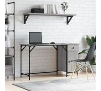 vidaXL Bureau d'ordinateur sonoma gris 131x48x75 cm bois d’ingénierie Gris G