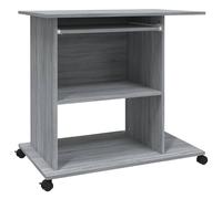 Vidaxl Bureau D'ordinateur Sonoma Gris 80x50x75 Cm Bois D'ingénierie Marron