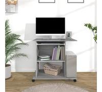 Bureau d'Ordinateur Chêne Fumé 80x50x75 cm Bois d'Ingénierie Rangement vidaXL