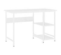 vidaXL Bureau d'Ordinateur Table Informatique Meuble de Travail Bureau d'Ecriture Table d'Ordinateur Intérieur Blanc 105x55x72 cm MDF et Métal