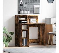 vidaXL Bureau droit 90 x 48 x 101,5 cm Chêne Fumé - Bois d'ingénierie avec rangement