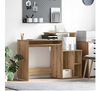 vidaXL Bureau droit chêne artisanal avec rangement 120,5 × 44 × 88,5 cm - Bois d'ingénierie
