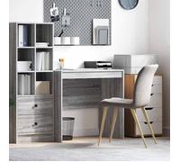 vidaXL Bureau droit Sonoma gris 80 x 50 x 76 cm en bois d'ingénierie - rangement pratique