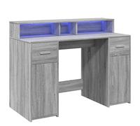 vidaXL Bureau et lumières LED Sonoma Gris 120x55x91cm Bois ingénierie, Bureau de Travail, Bureau d'étude, Bureau à Domicile, Bureau d'écriture