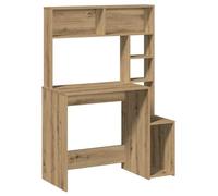 vidaXL Bureau 860444 – chêne artisanal en bois d'ingénierie avec étagères et rangement