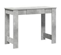 vidaXL Bureau d'ordinateur gris béton 100x45x75 cm bois d'ingénierie avec rangement