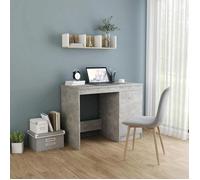vidaXL Bureau Gris béton Bois d'ingénierie 100 x 50 x 76 cm