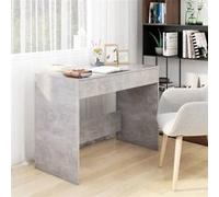 vidaXL Bureau Gris béton 101x50x76,5 cm Aggloméré Gris béton G