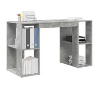 vidaXL Bureau moderne avec rangement Bois d'ingénierie Gris béton 130×50,5×75 cm