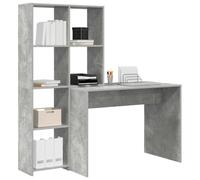 vidaXL Bureau Gris béton 138,5 x 55 x 143 cm Bois d'ingénierie, Bureau Moderne pour Le télétravail, Table Multi-usages, Coin Pratique pour étudier, écrire