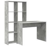 vidaXL Bureau Gris béton 138,5 x 55 x 143 cm Bois d'ingénierie, Bureau Moderne pour Le télétravail, Table Multi-usages, Coin Pratique pour étudier, écrire