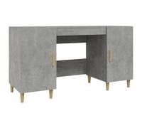 vidaXL Bureau – Table de travail 140x50x75 cm Bois d'ingénierie – Gris béton/marron