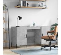 vidaXL Bureau en bois d'ingénierie 4 compartiments Poignées Rangement intérieur Gris béton