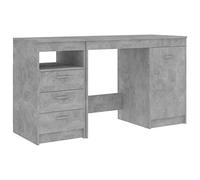 vidaXL Bureau Gris béton 140x50x76 cm Bois d'ingénierie