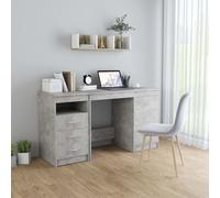 vidaXL Bureau Gris béton 140x50x76 cm Bois d¿ingénierie