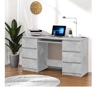 Vidaxl Bureau Gris Bã©Ton 140x50x77 Cm Agglomã©Rã©