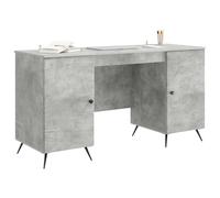 vidaXL Bureau Gris béton 142,5 x 50 x 75 cm Bois d'ingénierie, Ensemble de Meubles de Salon, Design Moderne, Rangement spacieux, Disposition rectangulaire, Parfait pour Votre déco